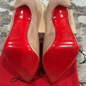 ⭐️LOUBOUTIN ⭐️AUTHENTIC ⭐️ KATE 100 NUDE PATENT ⭐️